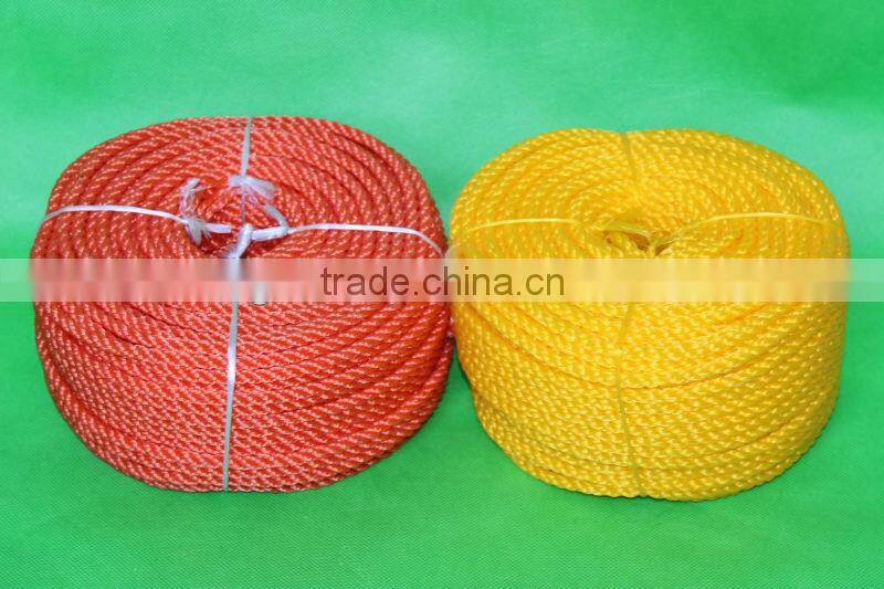 6mm bright red yellow PE twist rope