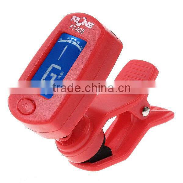 LCD Clip-on Guitar Tuner Electronic Digital Chromatic Bass Violin Ukulele Red
