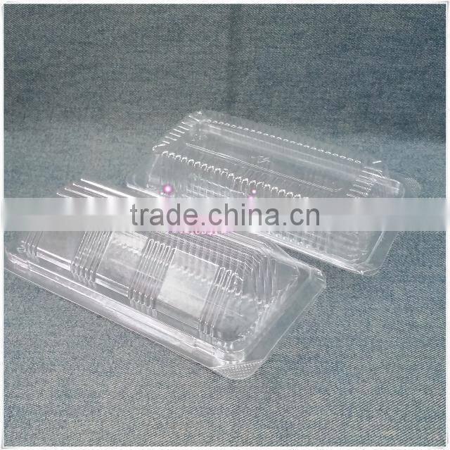Beautiful disposable transparent plastic cake/fruit/cookie box, small plastic food container.