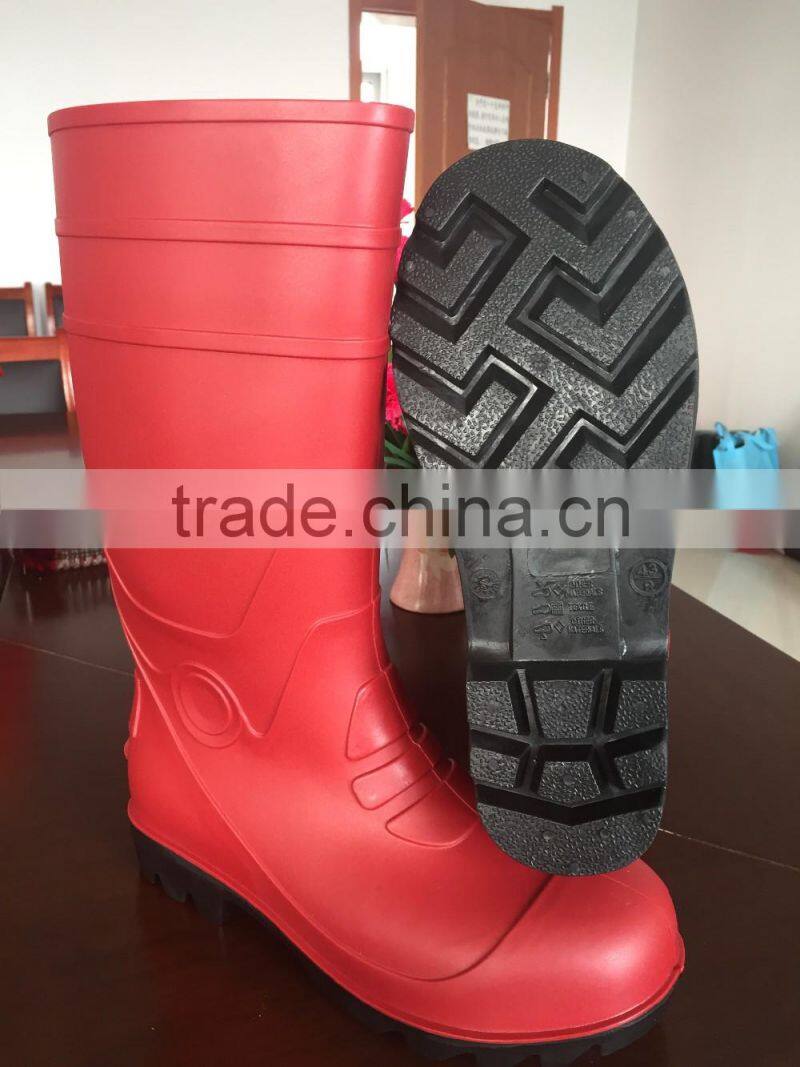 Steel toe safety boots pvc work shoes