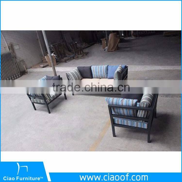 Exposed Tube Powder Coating Frame 3 Seater Sofa