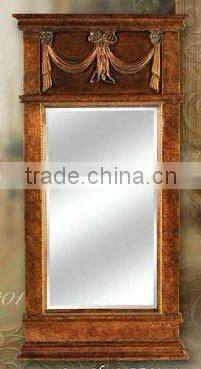 Wooden classical hand carved wall mirror, MOQ:1PCS(B70125)