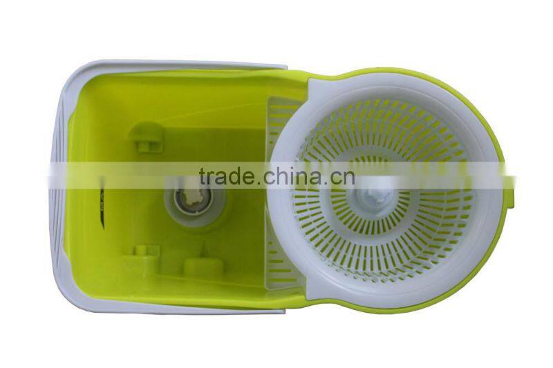 Magic Spin Microfiber Mop + Bucket 2 Heads Rotating 360 Easy Floor Mop Blue