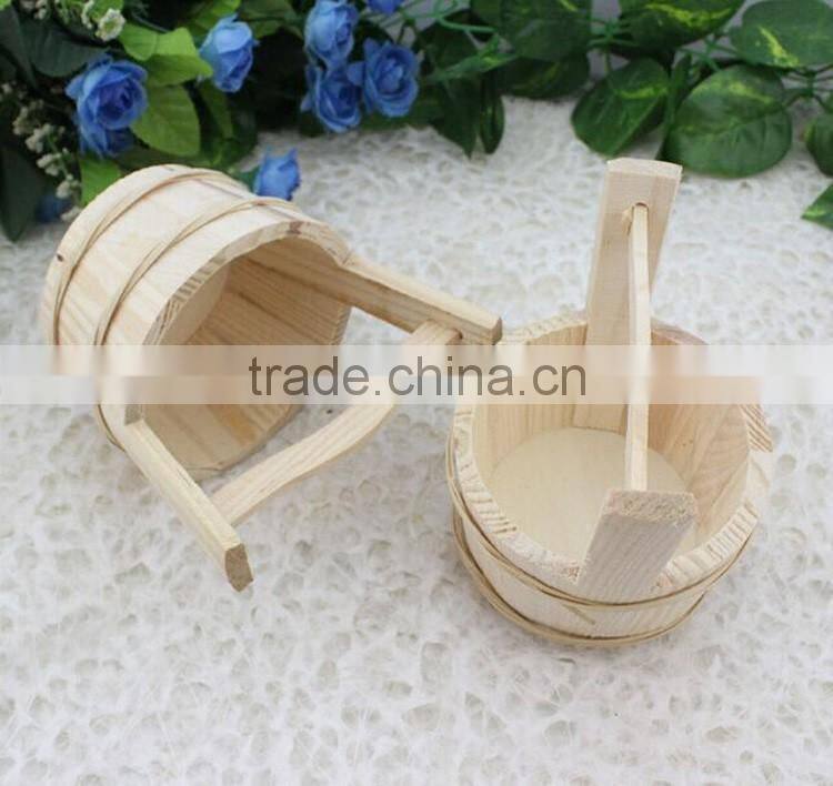 custom made small wooden rice bucket