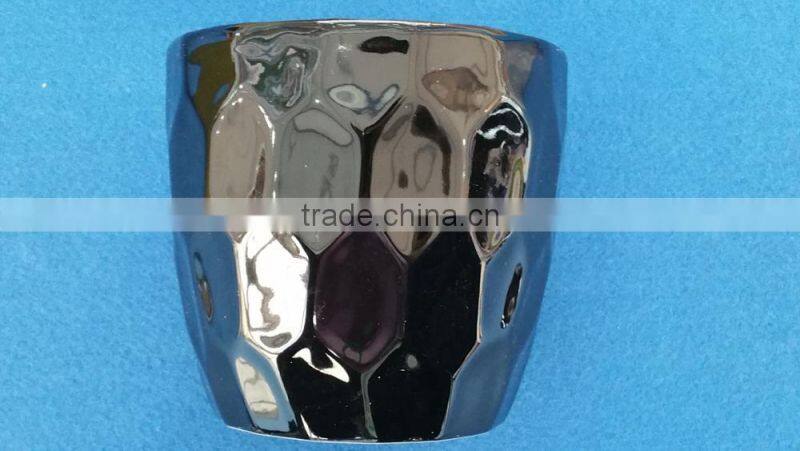 Glazed Ceramic Flower Pot With Saucers