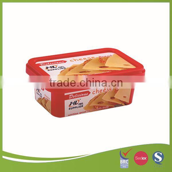 IML custom design pp plastic 250g cheese container