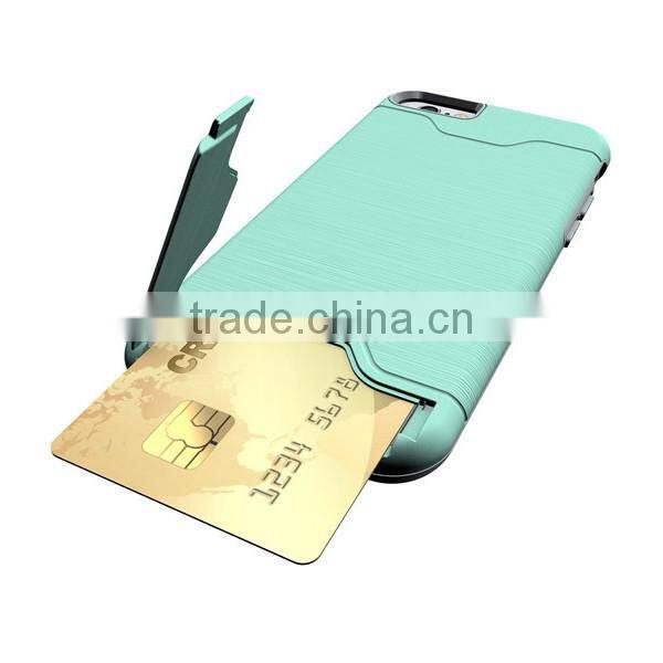PC+TPU fashion phone case phone shell with card slot protective back cover for iphone 6 6S