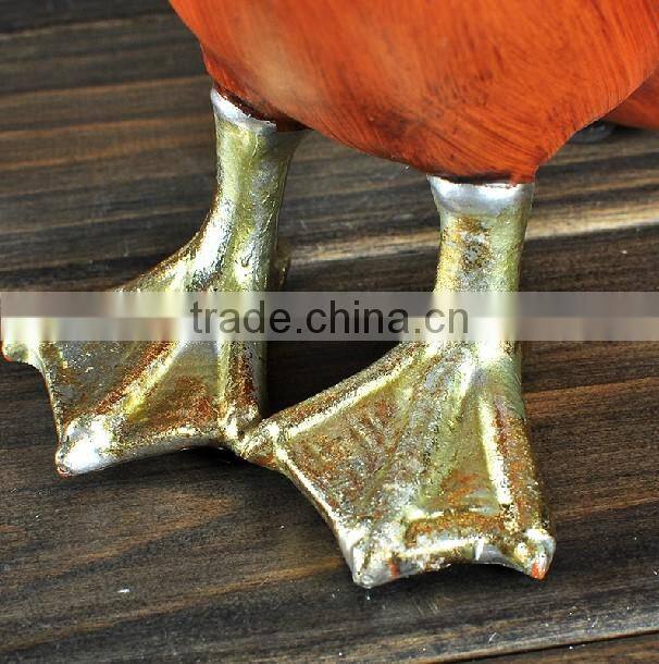 Antique vintage wood effect polyresin pelican statues