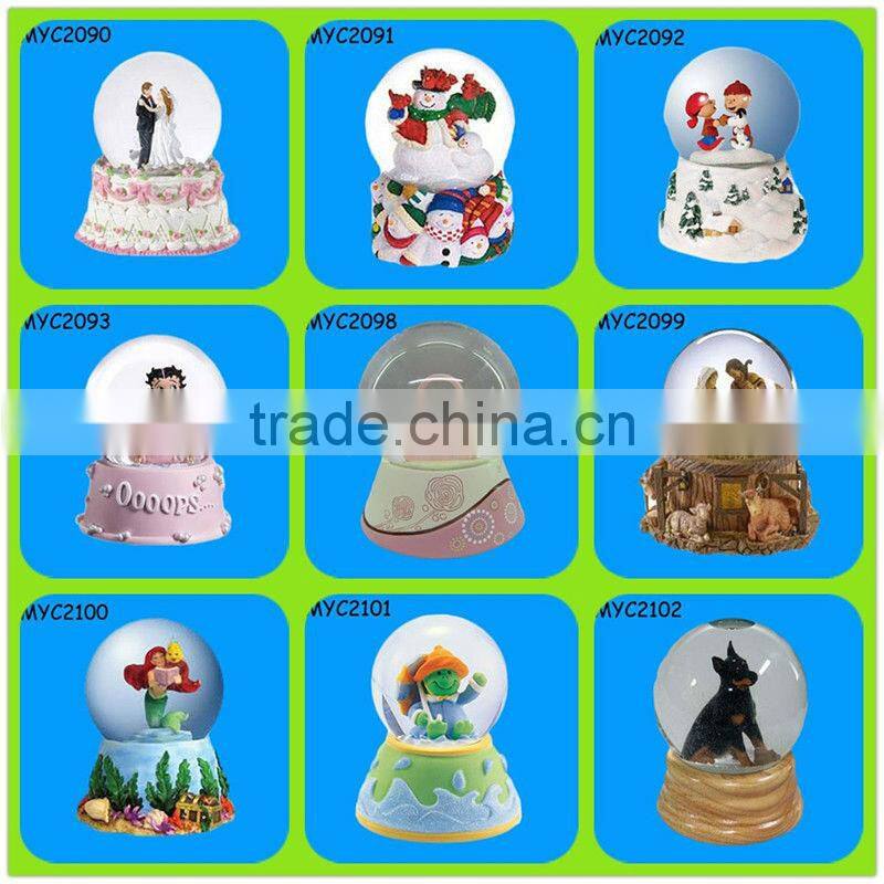 Resin decorative white horse Wedding Water Globes