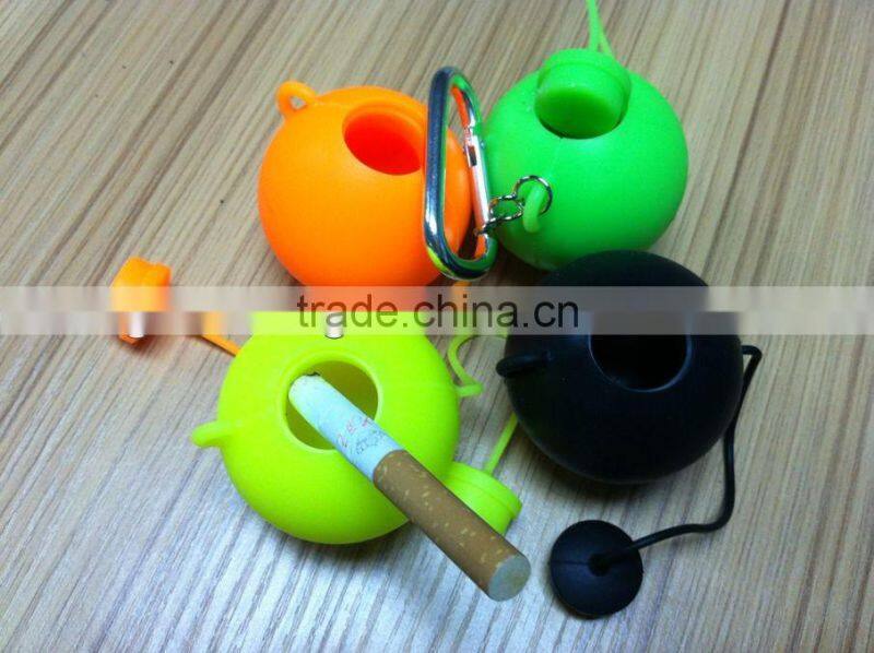 Rubber Silicone Soft Eco-Friendly Portable Round shape Ashtray Holder