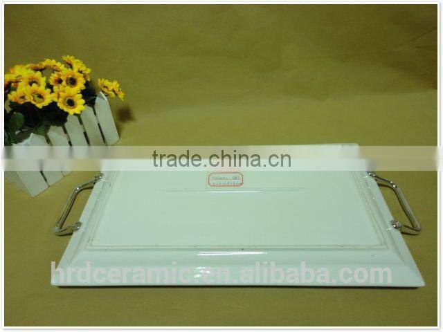 High quality stock ceramic dinner plates with handles with excellent price
