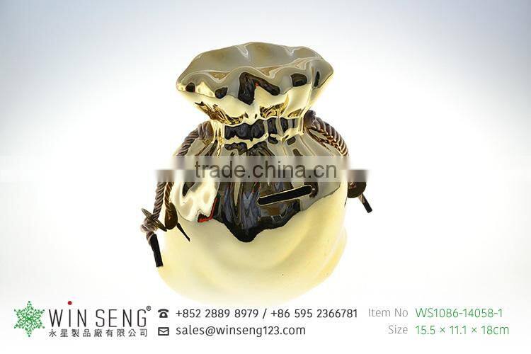 cheap bag shaped ceramic animal piggy bank for sale