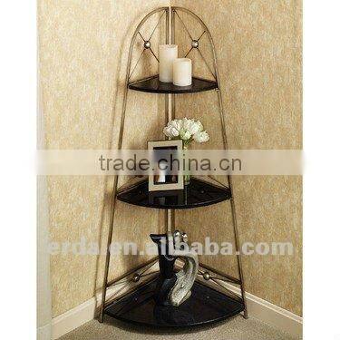 Scrolled Corner Durable Decorative Metal Storage Shelves