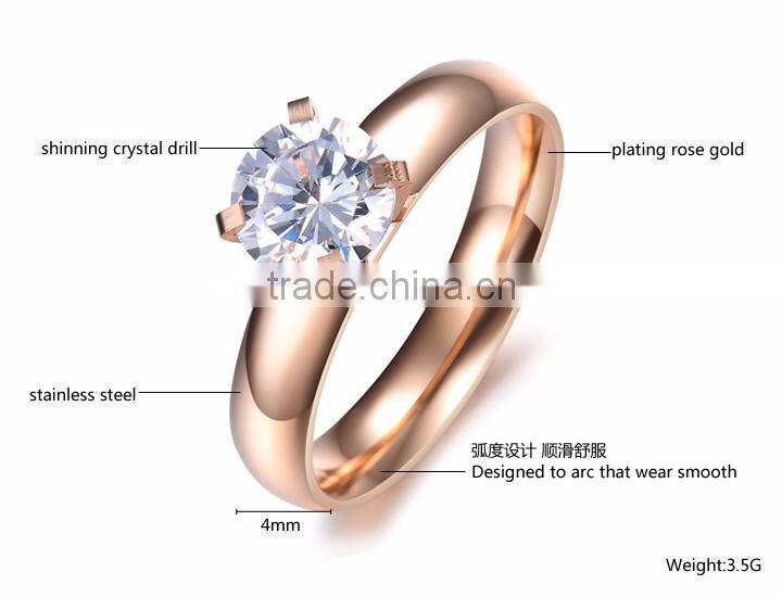 2017 Surgical ring stainless steel with one diamond for women