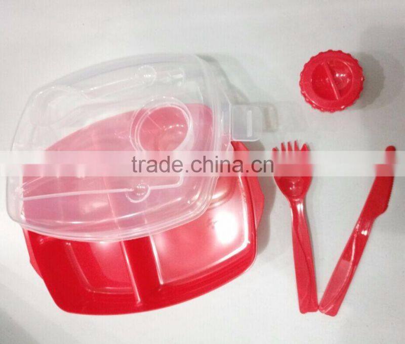 BSCI Factory LFGB FDA Passed 3 Compartment Lunch Box,Plastic Food Container