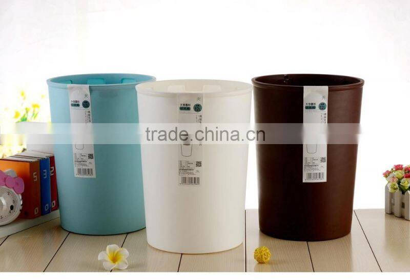 plastic dust bin trash can Simple European style waste bins PP dust bin shake covered trash can cute round trash can with lid