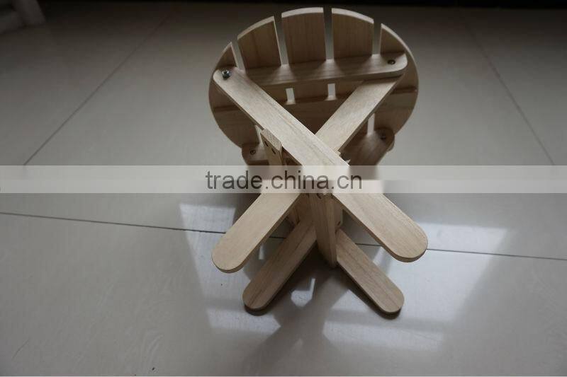 Wooden bench folding stool