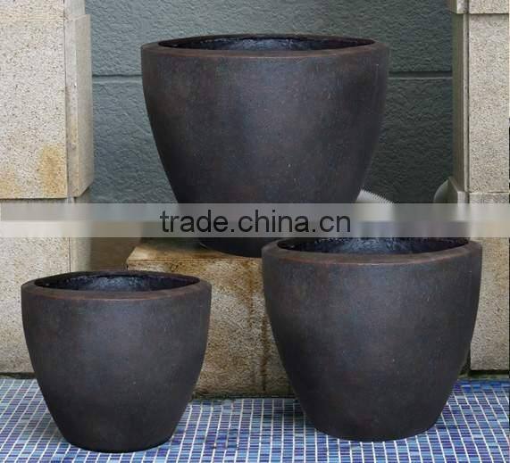 sandstone round large flower pots bronze finish flower container
