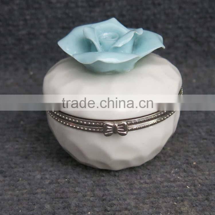 high quality flower design ceramic jewelry box