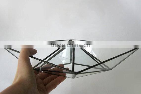 Stained Glass Ship Home Decor Vase Origami Boat Glass 3D sculpture Terrarium