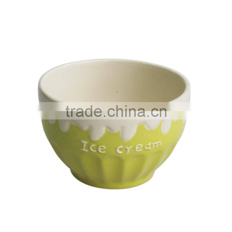 4.7" colorful custom ceramic ice cream serving bowl
