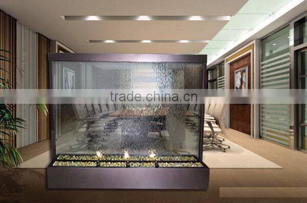 Hotel Restaurant Mall Unique stainless steel Indoor Glass Water Wall Fountain