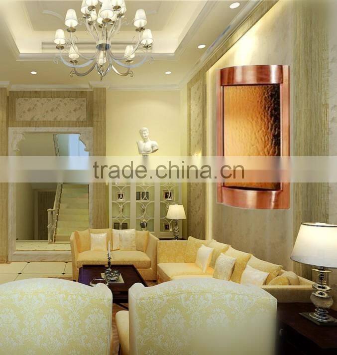 indoor hanging water wall stainless steel decorative mirror glass