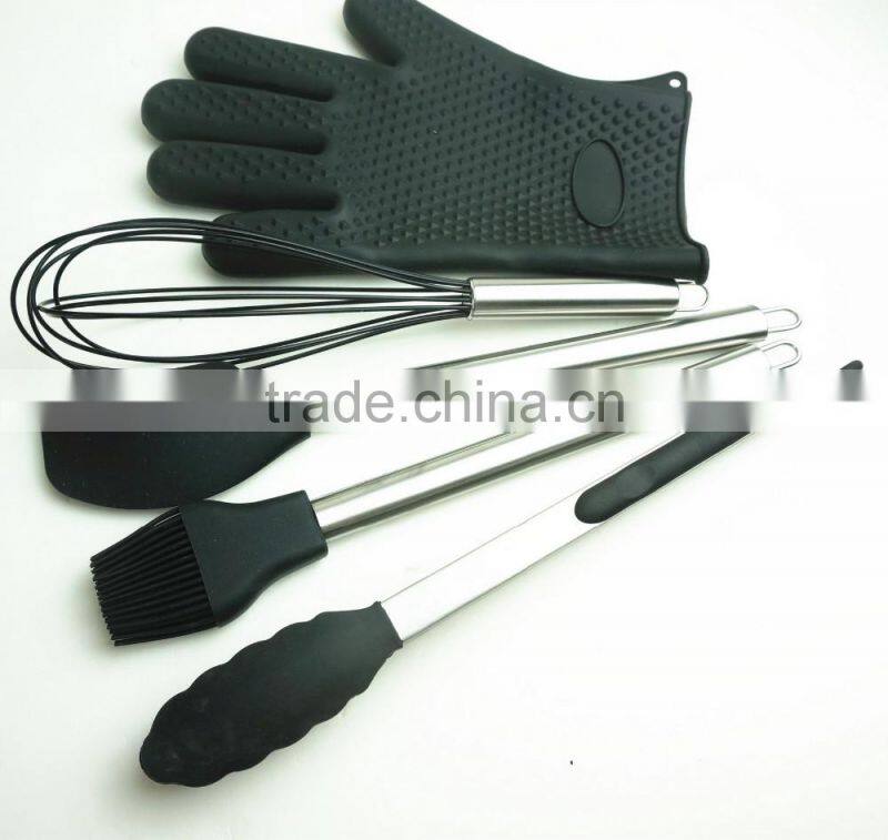 33052 10-pcs silicone kitchen utensil with stainless steel handle