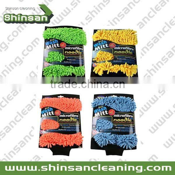 Hot selling Car washing chenille microfiber gloves/microfiber hand gloves/Mitt Microfiber Car Cleaning Glove