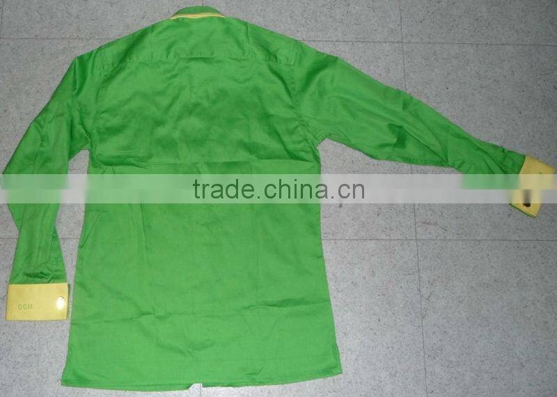 Offier Men's 100% cotton twill casual long sleeve shirt with embroidery