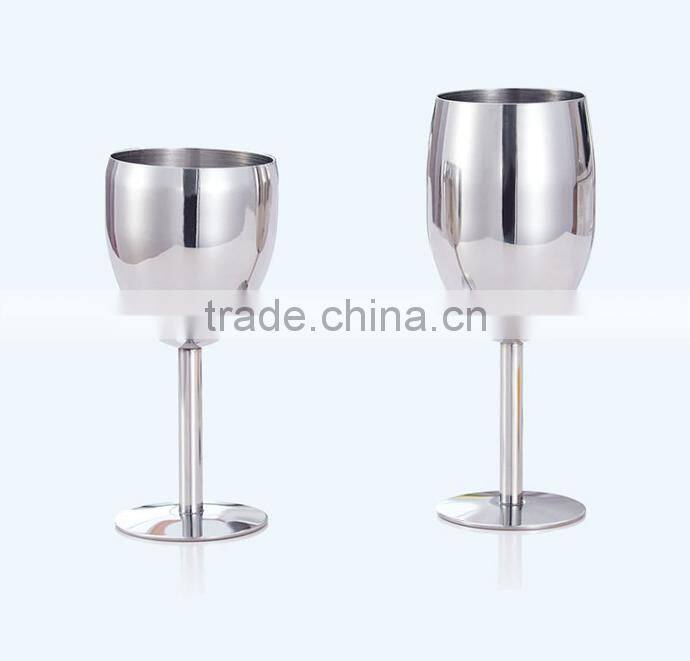8oz stainless steel wine cup metal silver goblet for america