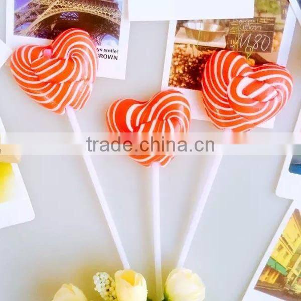 Sweety Handmade Red Stripe Heart Shape Lollipop Love Heart Candy