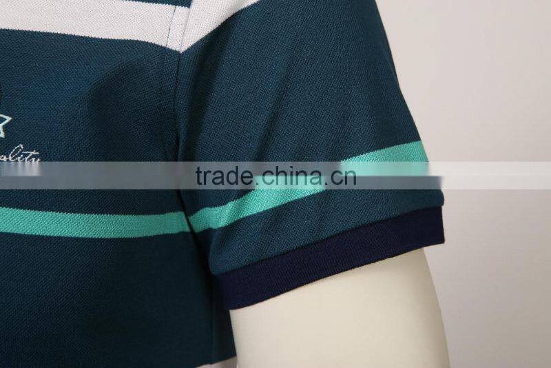 Mens polo collar striped t shirt