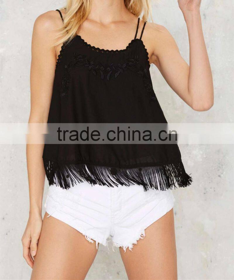2016 Latest Ladies Summer Well Thread Fringe Cami Top HST8053