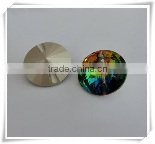 rainbow rivoli bicone crystal glass button for sofa furniture