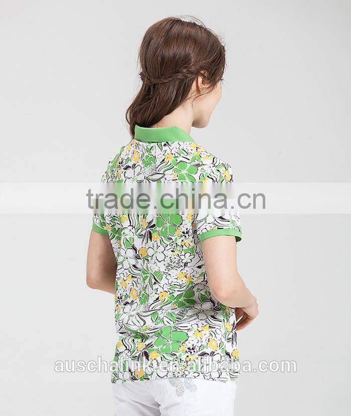 2016 new designs lady colorful polo t shirt factory price