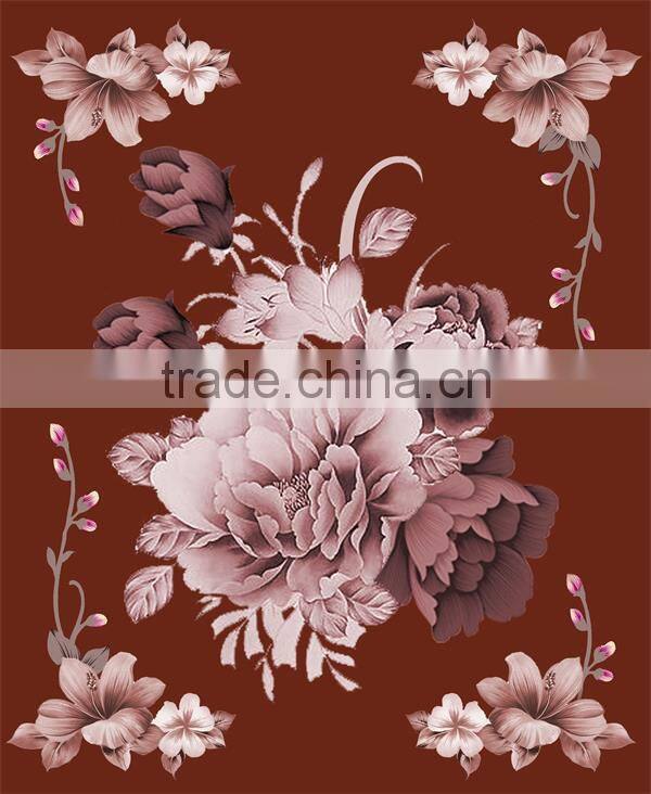 acrylic queensize super soft flower embroidery adult micro plush mink royal blanket