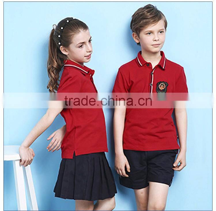 Custom Unisex Summer Red Color Polo School Uniform Shirt