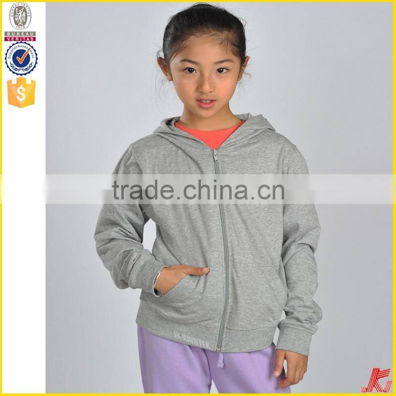 factory directly sales girls zipper up plain sweatshirt shirts