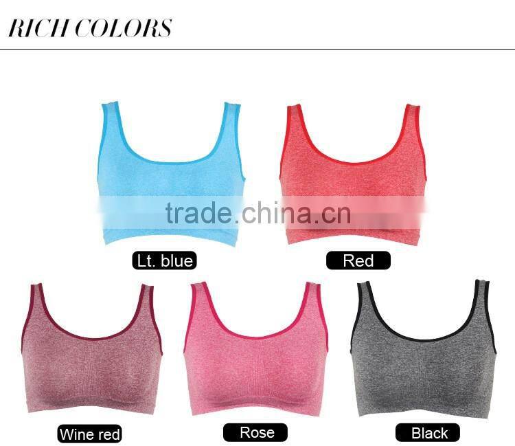 Multi color women sports bra wireless one piece seamless bra top underwear fitness bra
