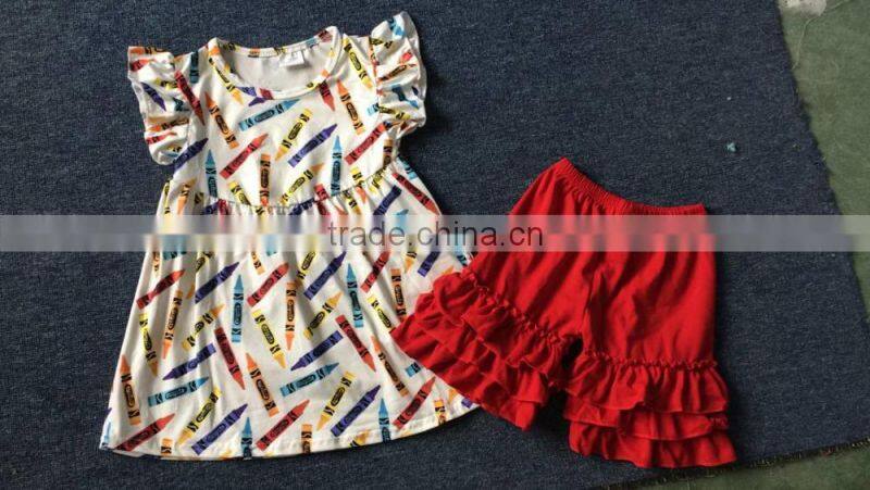 Boutique Remakes Summer Baby Clothes Dress Awesome Littler Girls Halloween Pattern Flutter Sleeve Pearl Dresses