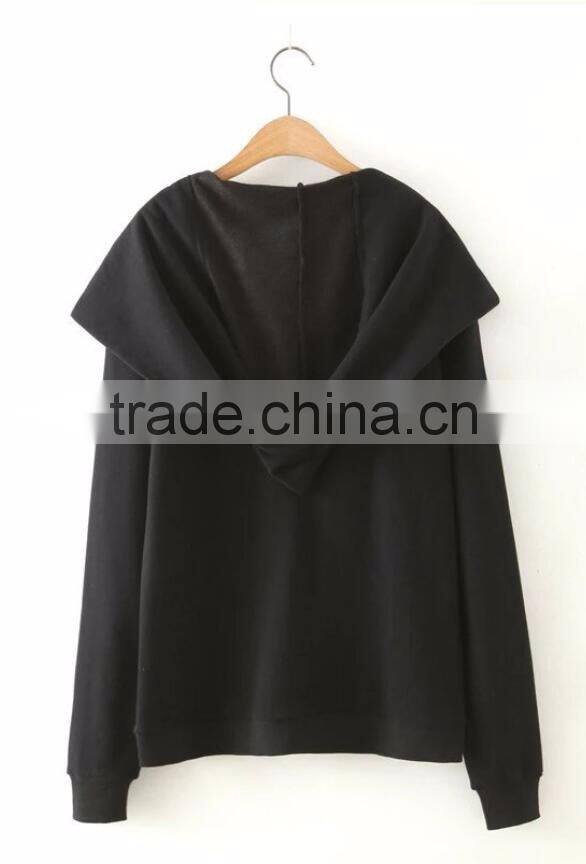 Runwaylover EY1057C hot sell 100% cotton women's fashion hoodies drawstring hood wholesale women plain hoodies