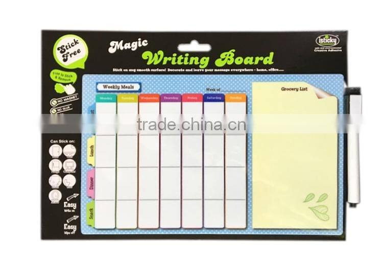 Children magic writing board cleanable stick free weekly planner board with marking pen