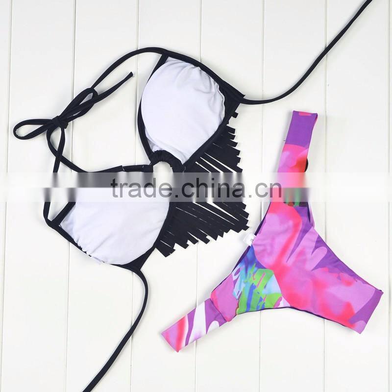 Polyester Bikini different size for choice & padded blue girls swimwear 59377