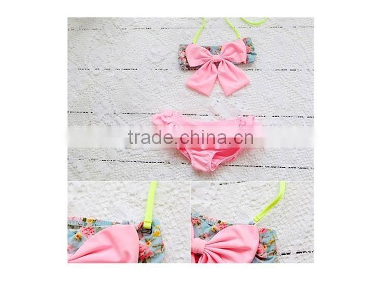 2016 Children swimsuit floral bikini girls swimwear three-piece floral bikini