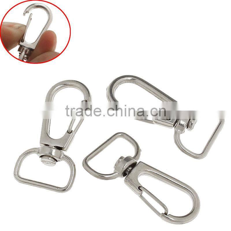 Silver Tone "D" Shaped Clasps for Key Ring