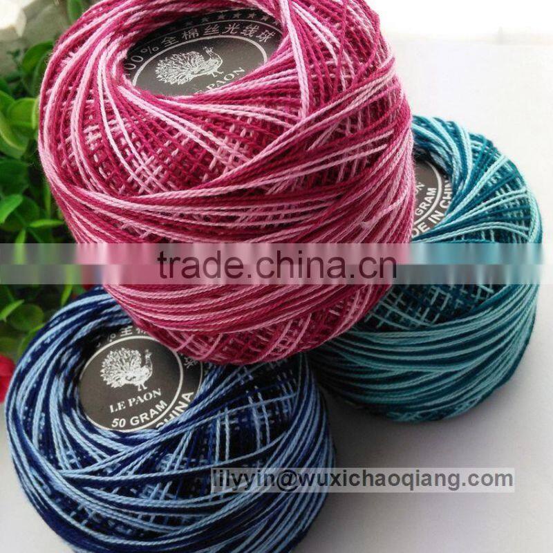 100% Mercerized cotton / Egyptian cotton ,reflective knitting yarn