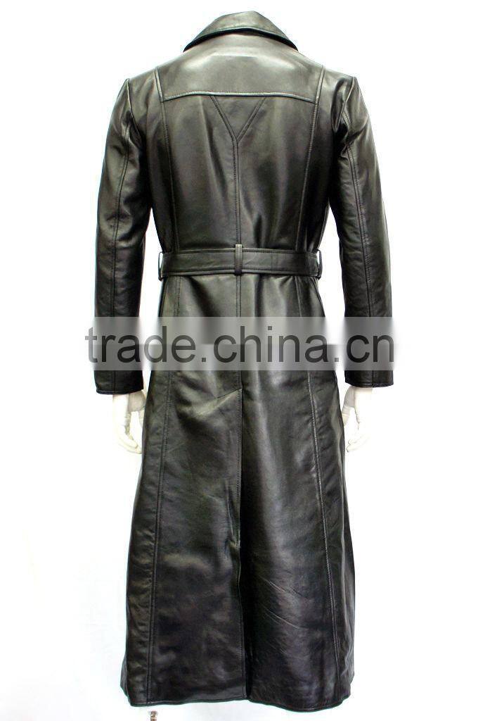 Men Leather Long Coat