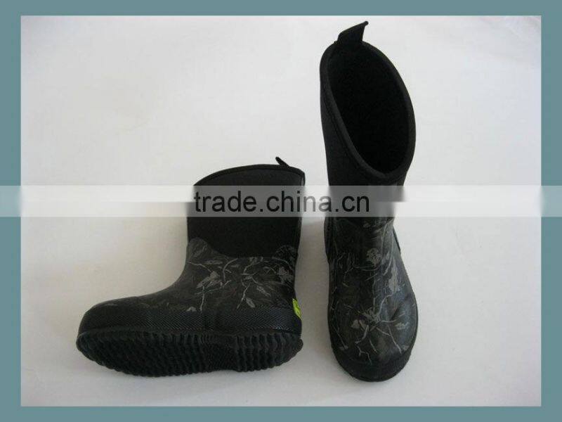 children's neoprene ankle high rubber rain boots