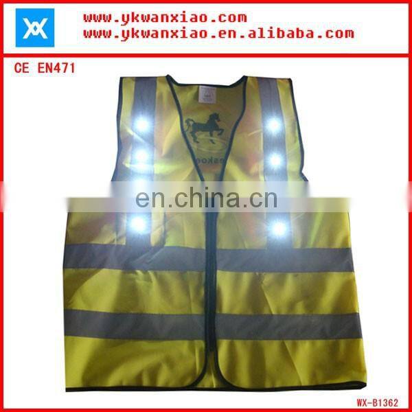 factory custom made light mesh led tubes flashing led lights high visibility Flashing LED security vest